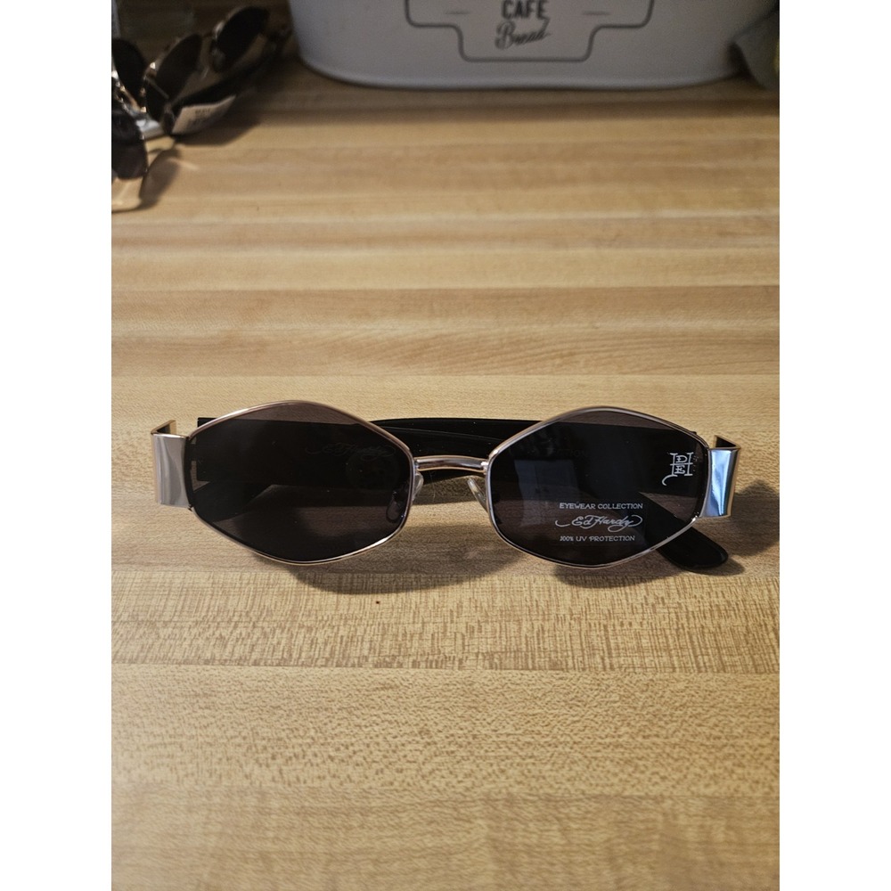 NWT ED HARDY Black‎ Gold Multicolor Classic Tiger Unisex Sunglasses